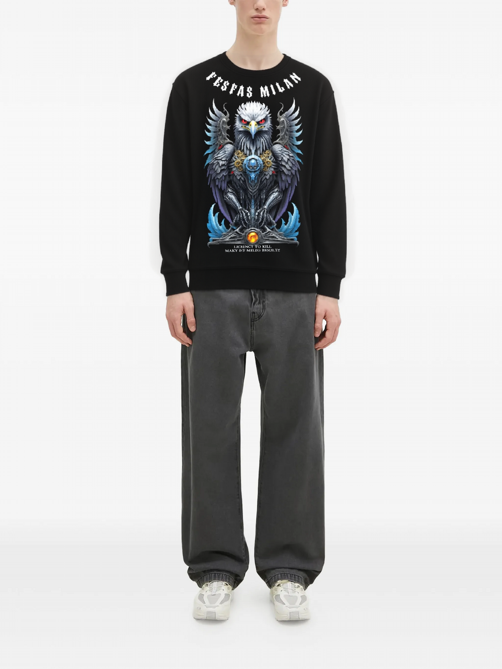 FesFas Eagle-print Sweatshirt | Black | Men
