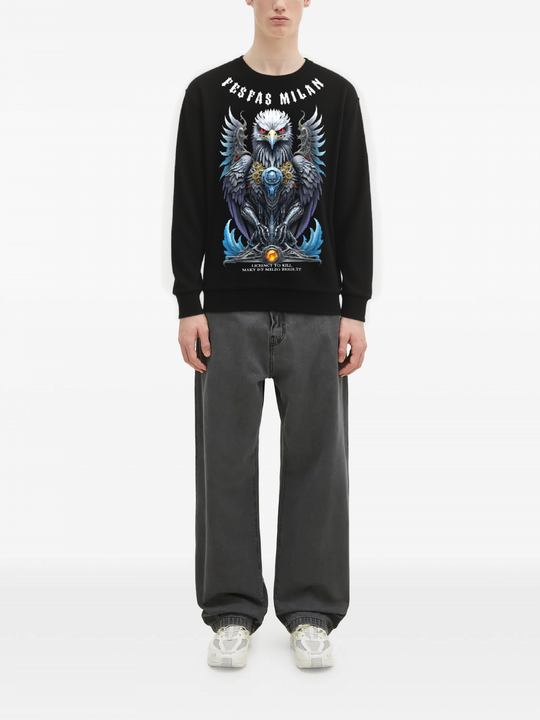FesFas Eagle-print Sweatshirt | Black | Men