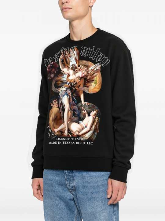 FesFas Angel-print Sweatshirt | Black | Men