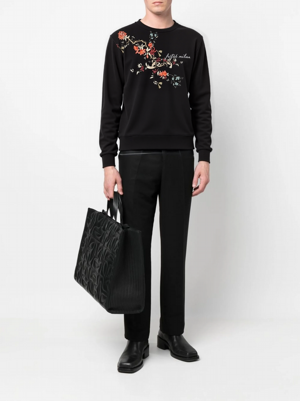 FesFas Flowers-print Sweatshirt Set | Black | Men