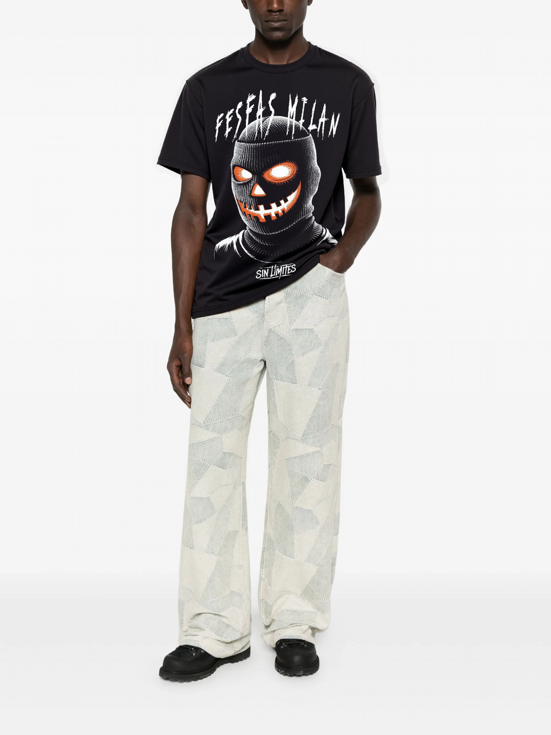 FesFas pumpkin mask-print T-shirt | Black | Men