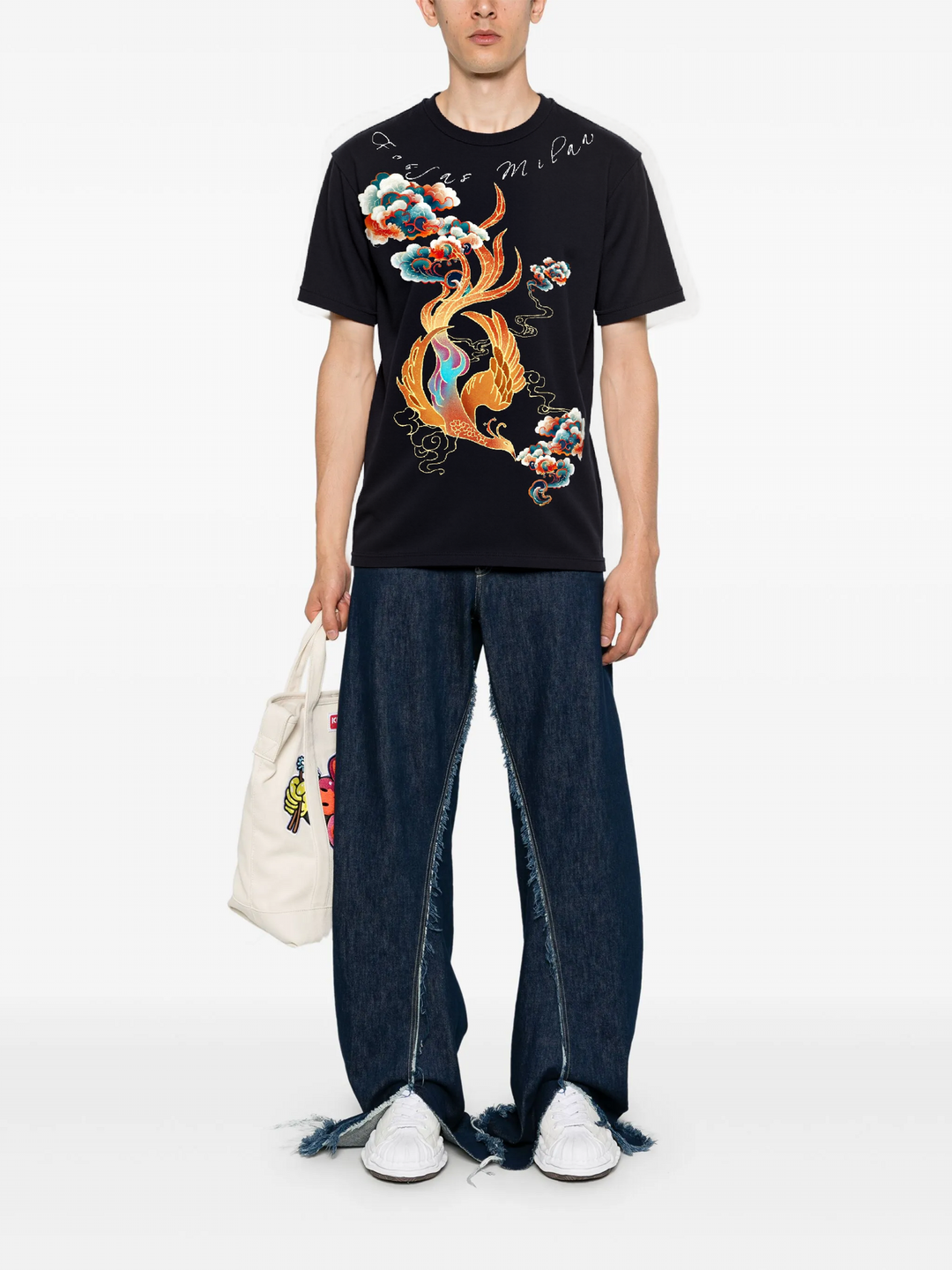 FesFas cloud phoenix-print T-shirt | Black | Men