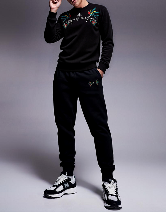 FesFas Graphic-print Sweatshirt Set | Black | Men