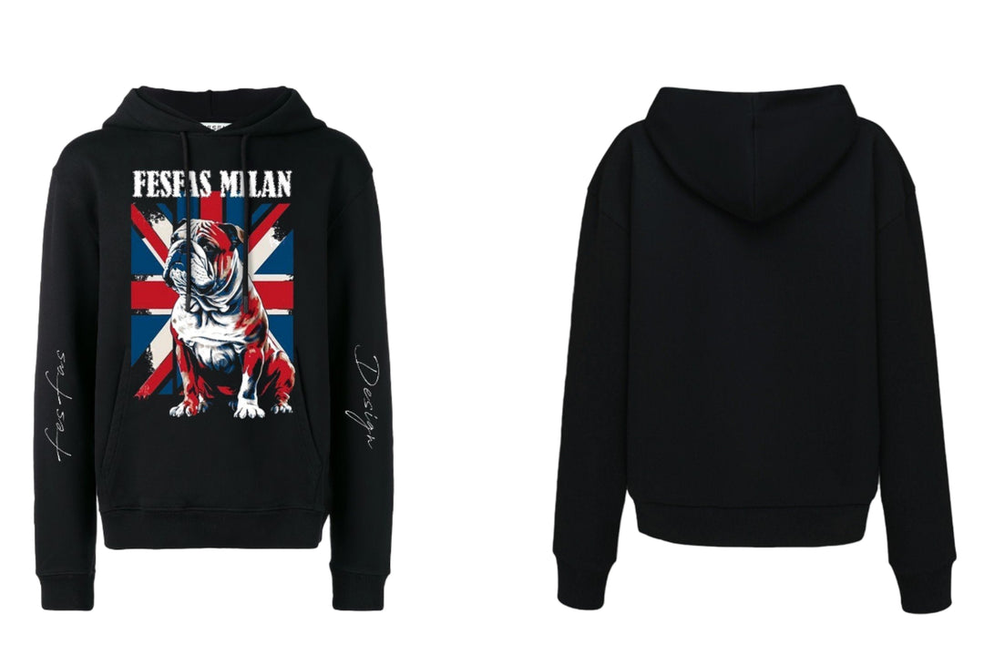 FesFas Bulldog-print Hoodie | Black | Men