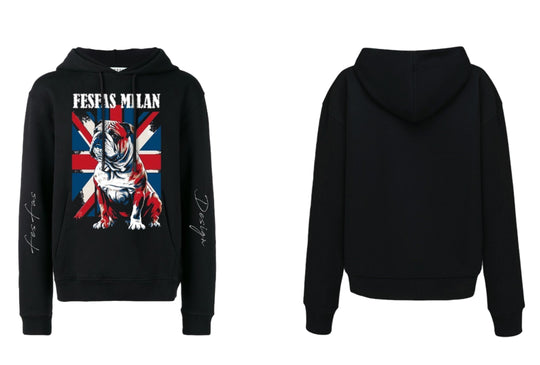 FesFas Bulldog-print Hoodie | Black | Men