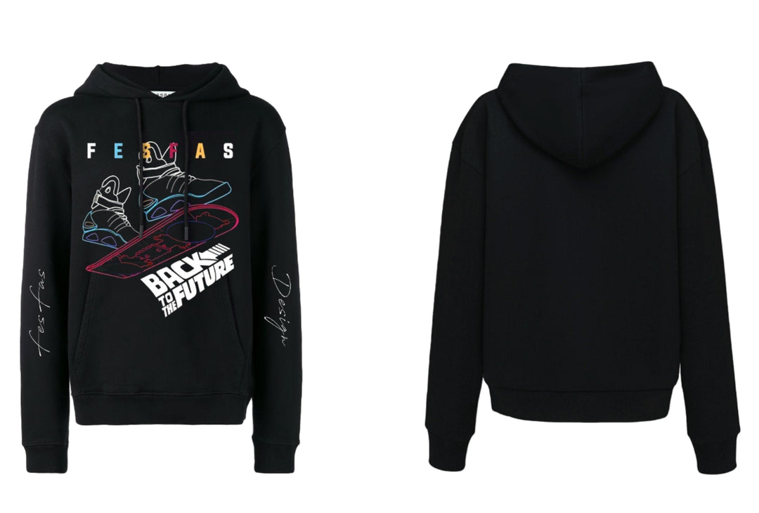 FesFas Sport shoes-print Hoodie | Black | Men