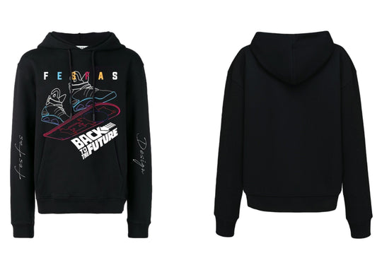 FesFas Sport shoes-print Hoodie | Black | Men