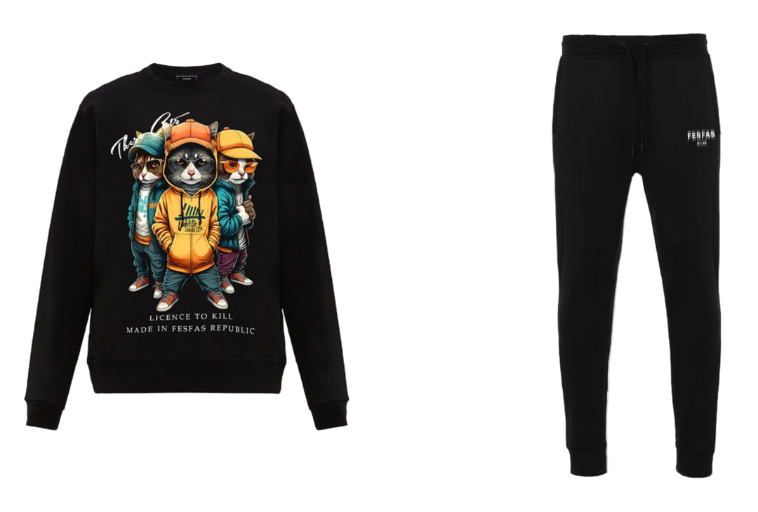 FesFas Cats-print Sweatshirt | Black | Men
