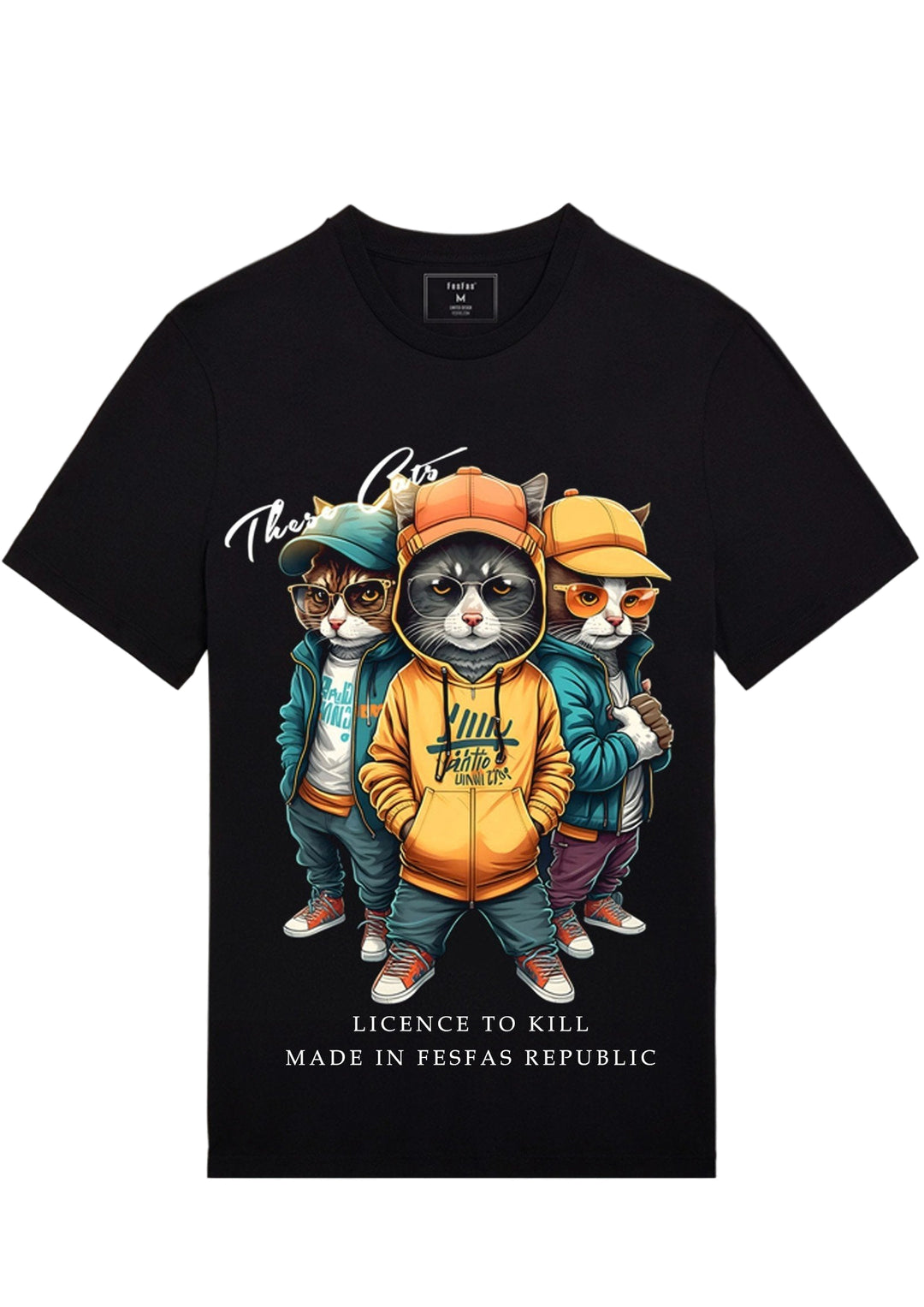 FesFas Cats-print T-shirt | Black | Men