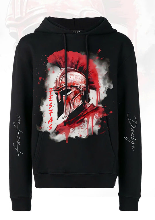 FesFas Warrior-print Hoodie | Black | Men