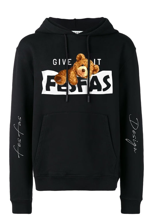 FesFas teddy bear-print Hoodie | Black | Men