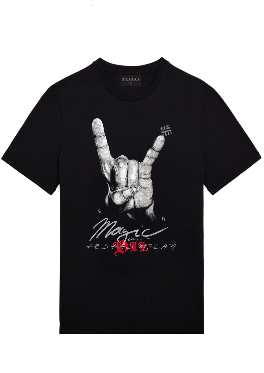 FesFas magic hand-print T-shirt | Black | Men