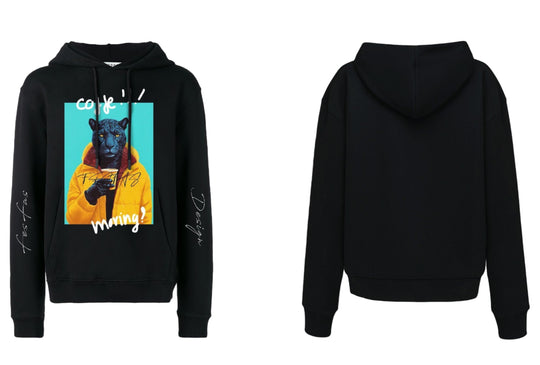 FesFas Hot Panther-print Hoodie | Black | Men