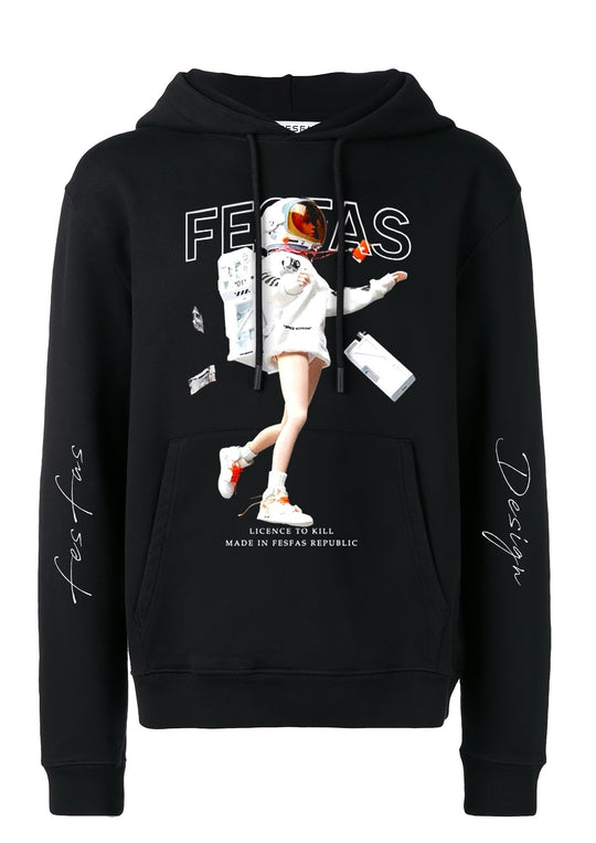 FesFas Capheny-print Hoodie | Black | Men