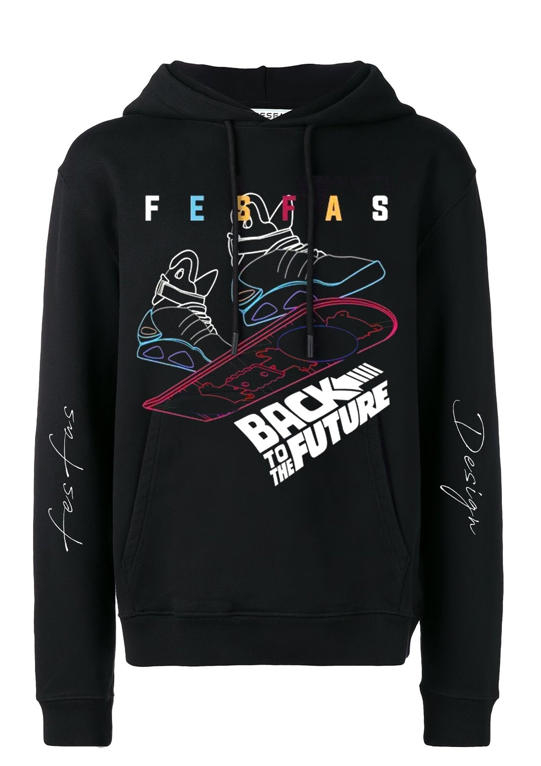 FesFas Sport shoes-print Hoodie | Black | Men
