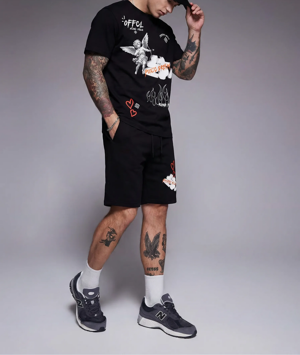 FesFas graphic-print T-shirt Set | Black | Men