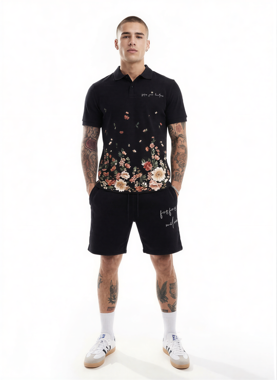 FesFas flowers-print Polo Set | Men | Black