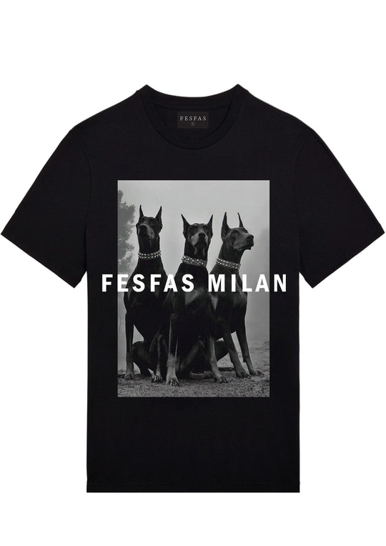 FesFas doberman-print T-shirt | Black | Men