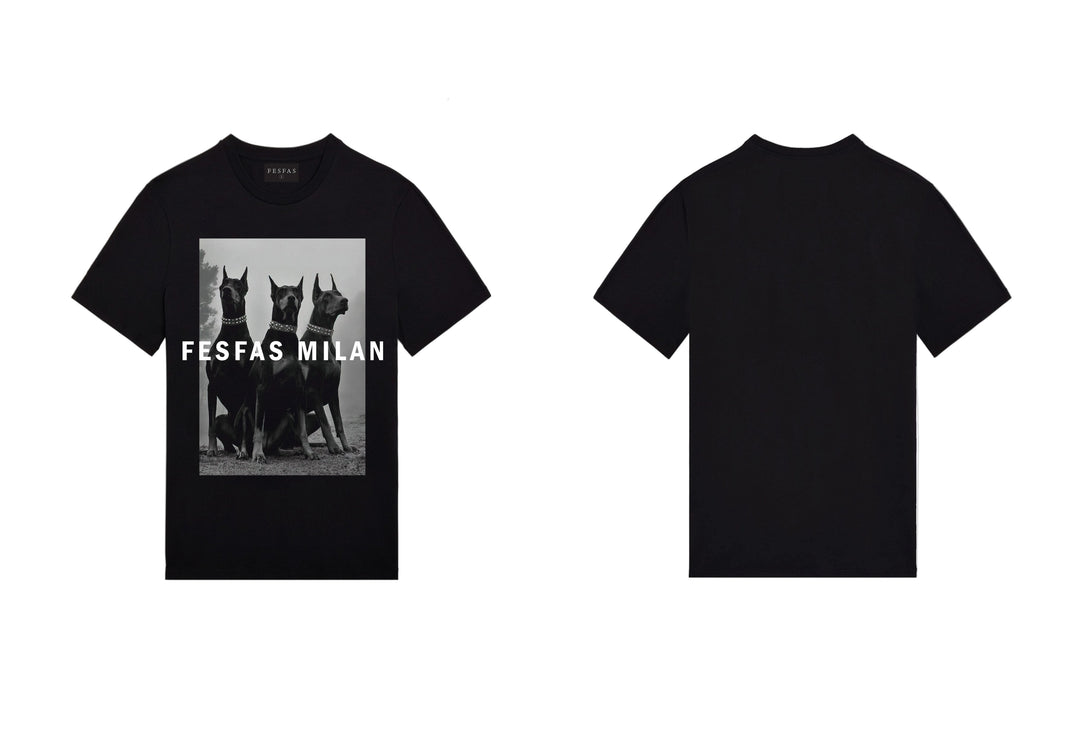 FesFas doberman-print T-shirt | Black | Men