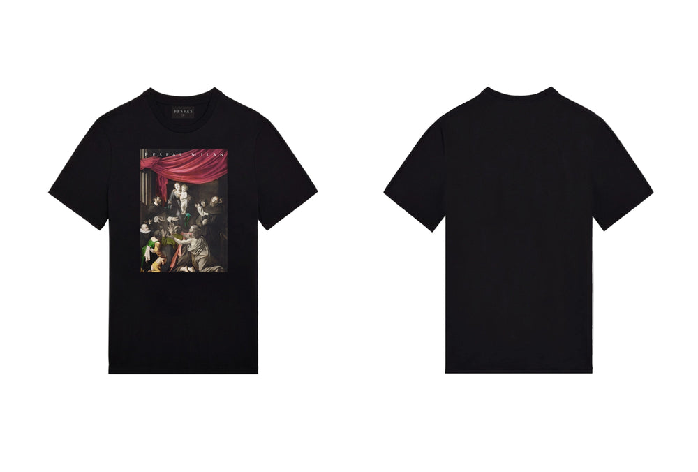 FesFas "Madonna of the Rosary"-print T-shirt | Black | Men