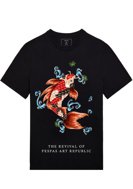 FesFas Fish-print T-shirt | Black | Men