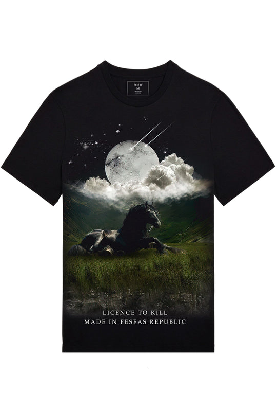 FesFas Horse-print T-shirt | Black | Men