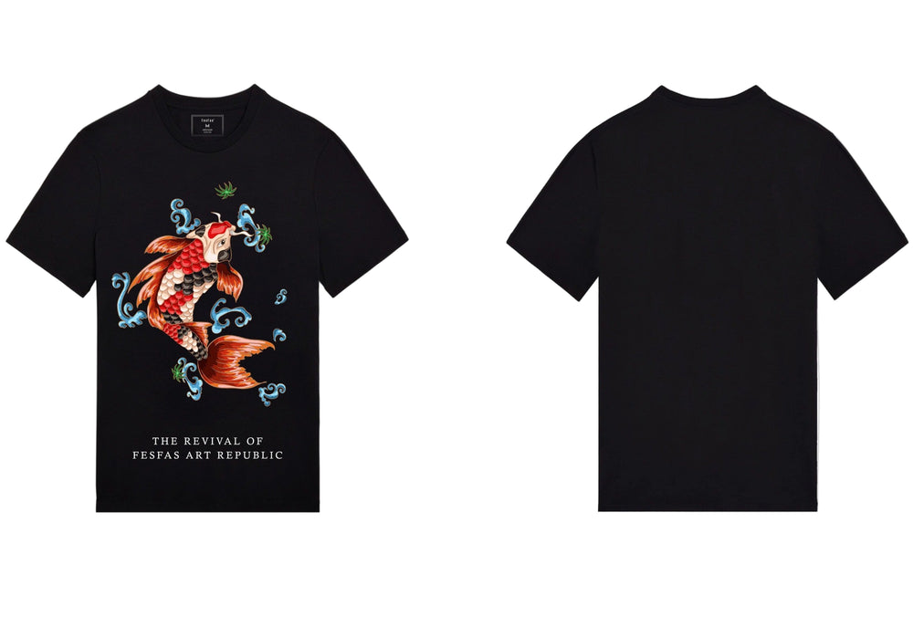 FesFas Fish-print T-shirt | Black | Men