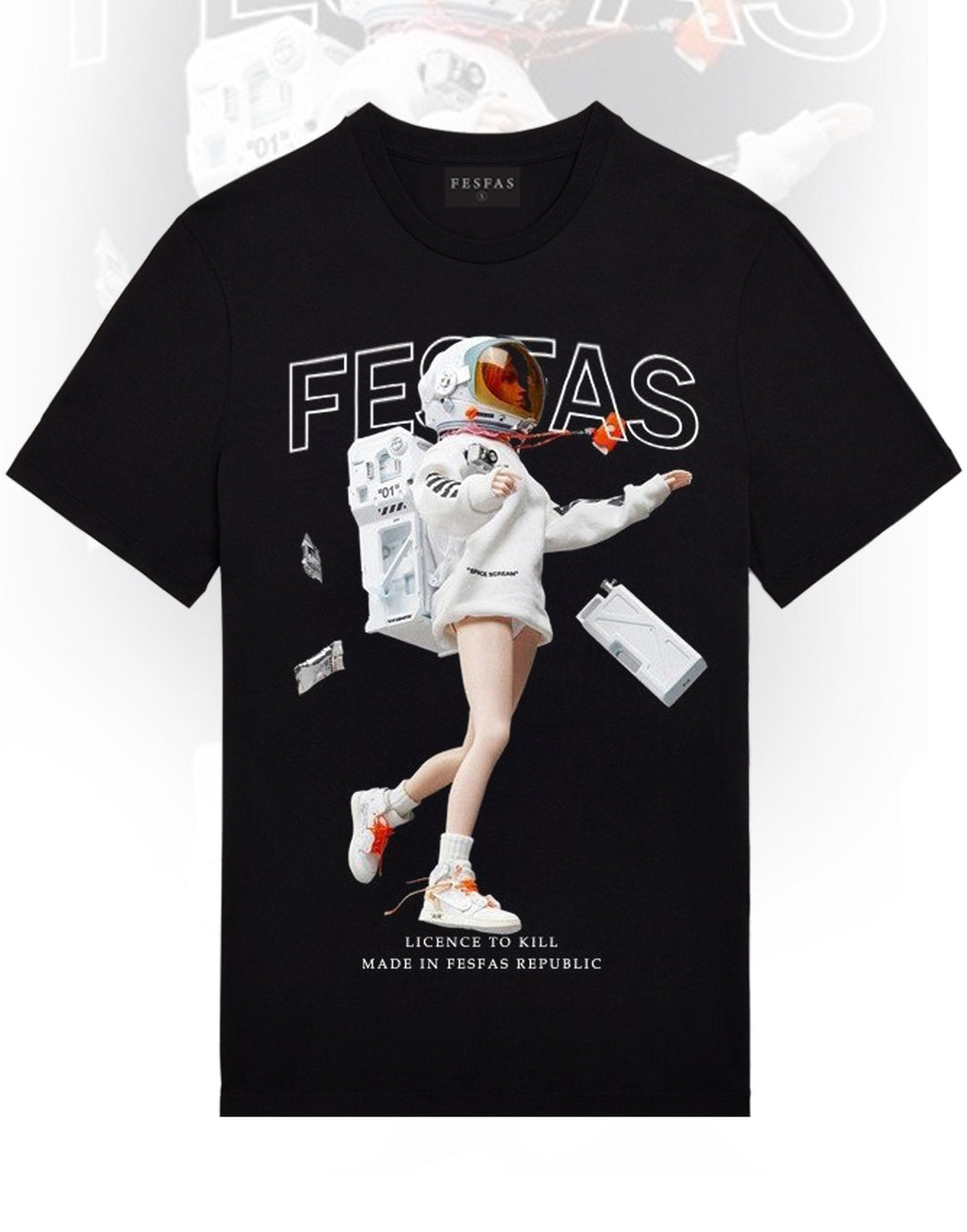 FesFas astronaut-print T-shirt | Black | Men