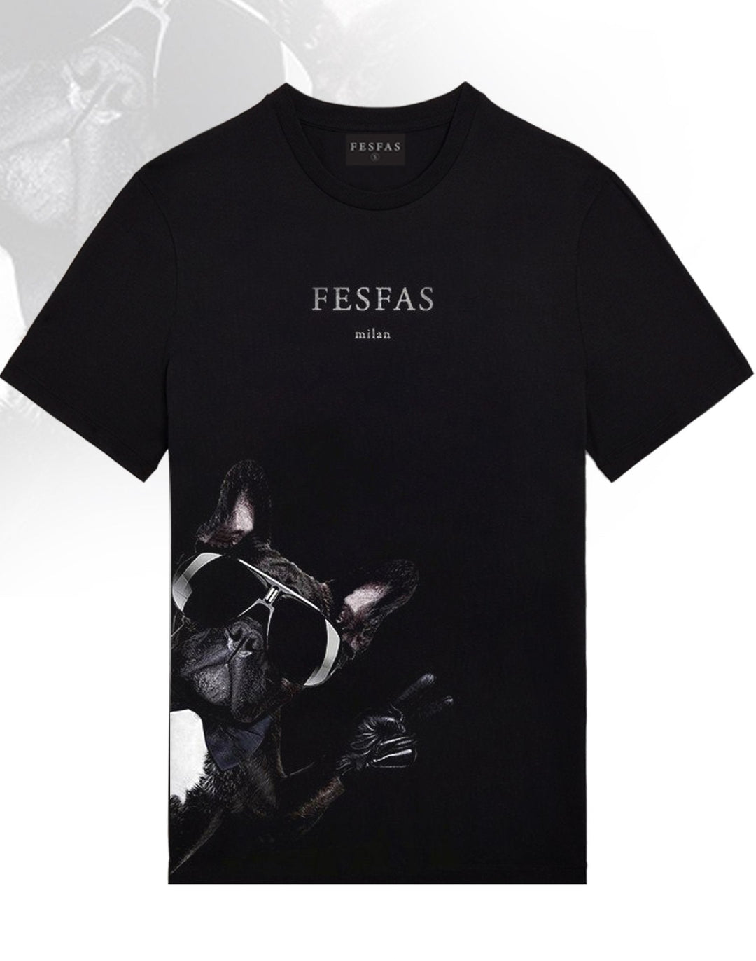 FesFas Bulldog-print T-shirt | Black | Men