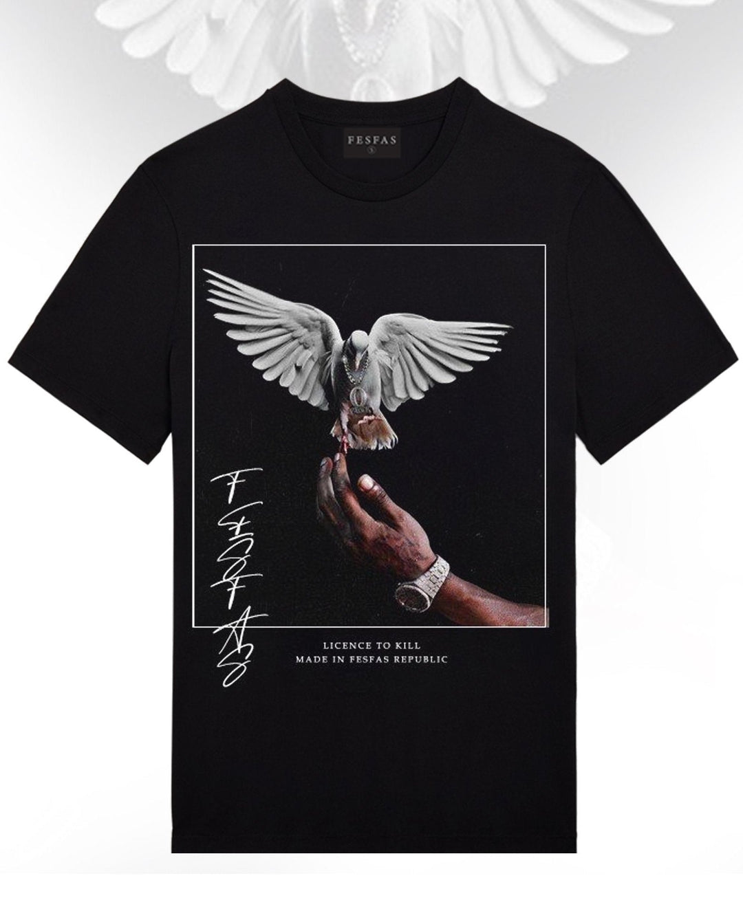 FesFas Peace-print T-shirt | Black | Men