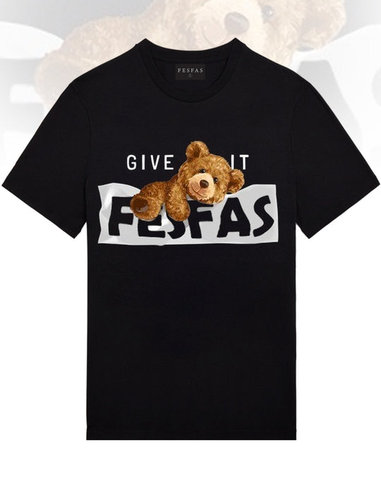 FesFas Bear-print T-shirt | Black | Men