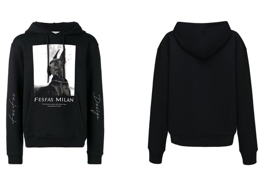 FesFas Cool dog-print Hoodie | Black | Men