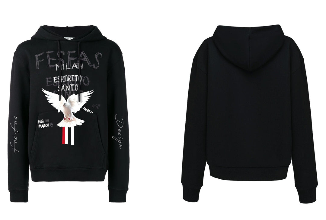 FesFas dove-print Hoodie | Black | Men
