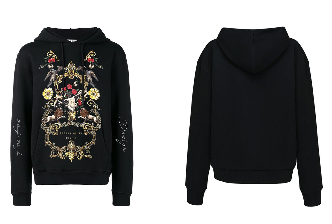 FesFas Glorious Deur-print Hoodie | Black | Men