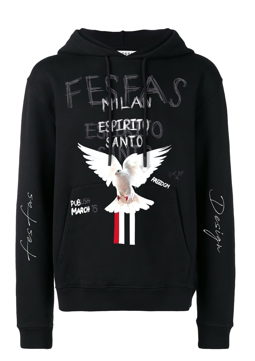 FesFas dove-print Hoodie | Black | Men