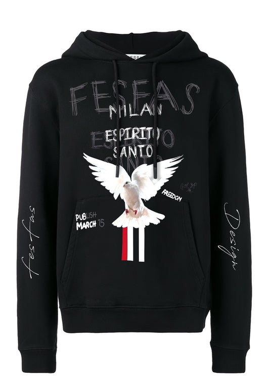 FesFas dove-print Hoodie | Black | Men
