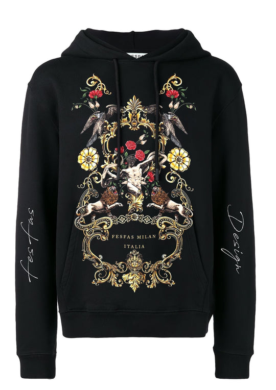 FesFas Glorious Deur-print Hoodie | Black | Men