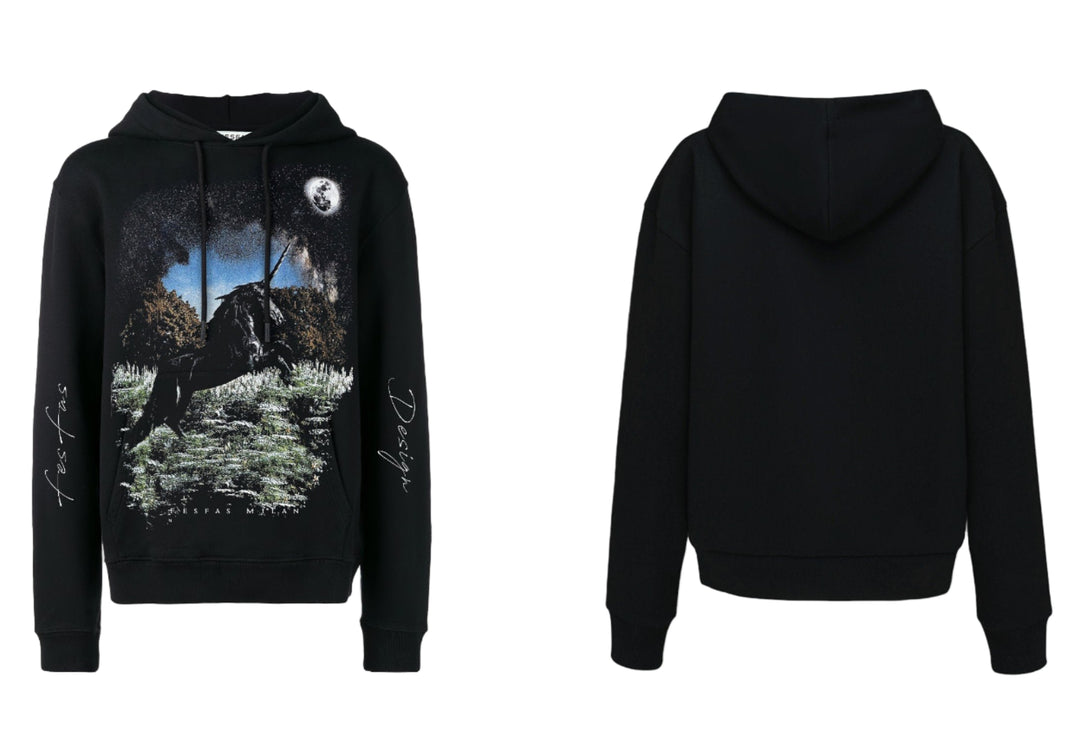 FesFas Heather Garden-print Hoodie | Black | Men