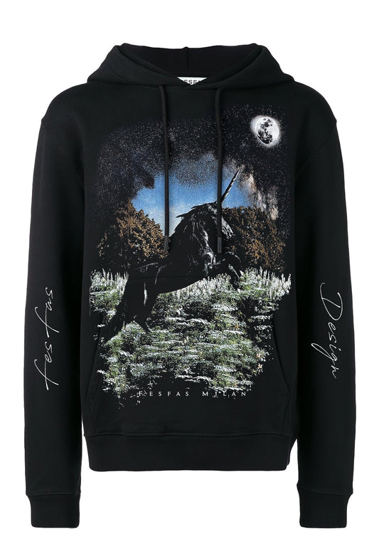 FesFas Heather Garden-print Hoodie | Black | Men