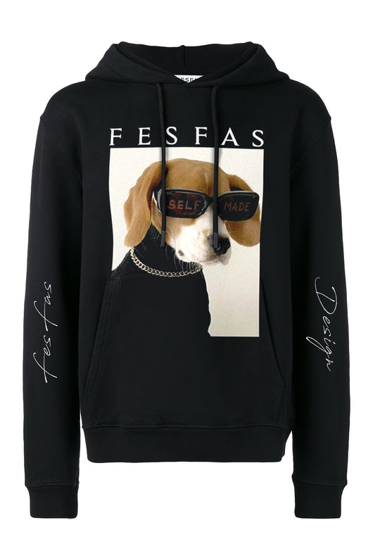 FesFas Dog selfie-print Hoodie | Black | Men