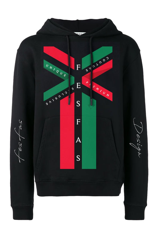 FesFas Unique Couture-print Hoodie | Black | Men
