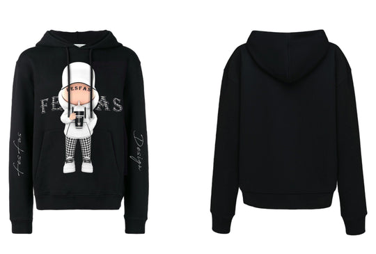 FesFas Cool Boy-print Hoodie | Black | Men