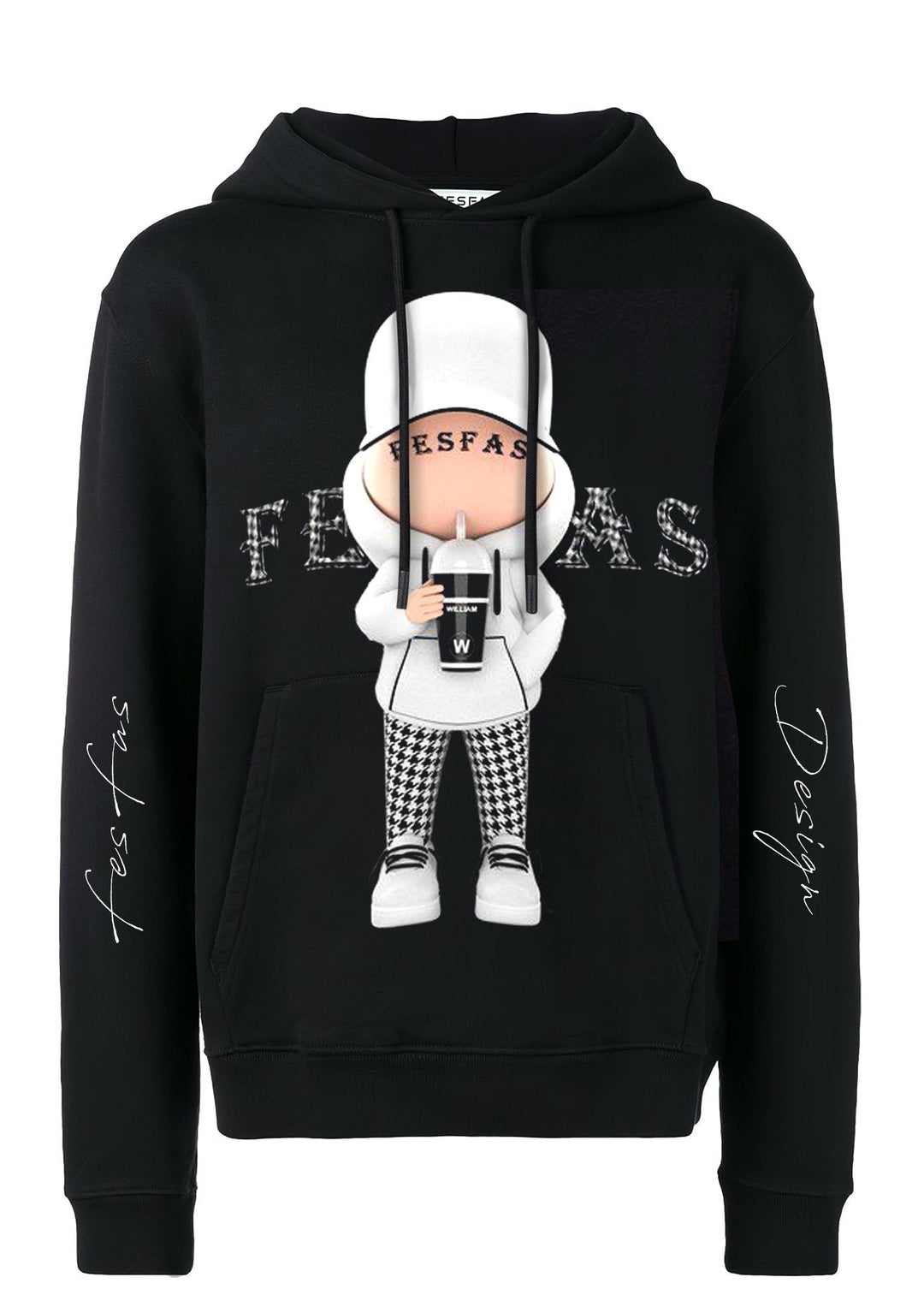 FesFas Cool Boy-print Hoodie | Black | Men
