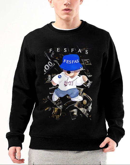 FesFas Bear-print Sweatshirt | Black | Men