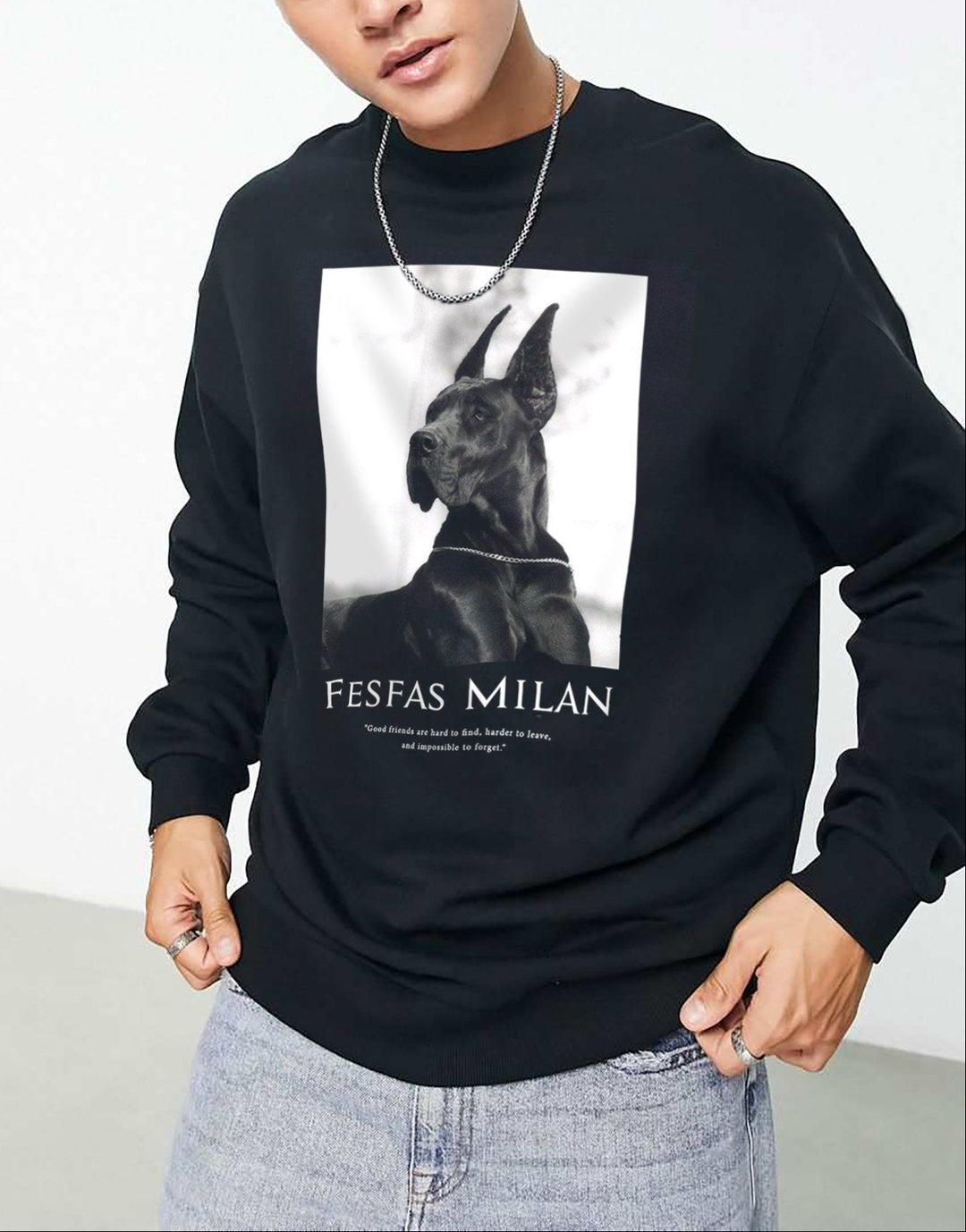 FesFas Dog-print Sweatshirt | Black | Men