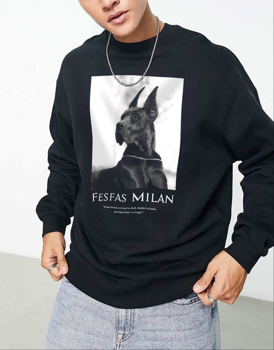 FesFas Dog-print Sweatshirt | Black | Men