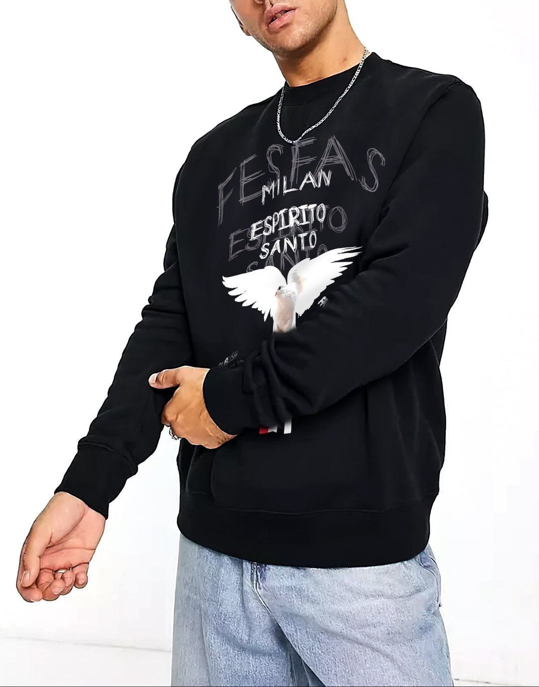 FesFas Dove-print Sweatshirt | Black | Men