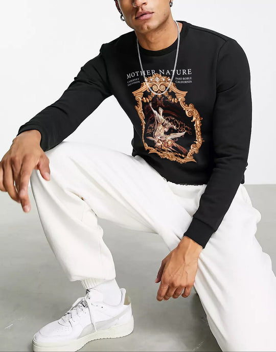FesFas Angel-print Sweatshirt | Black | Men