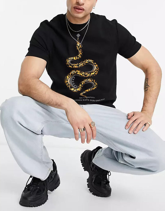 FesFas Snake-print T-shirt | Black | Men