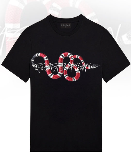 FesFas Snake-print T-shirt | Black | Men